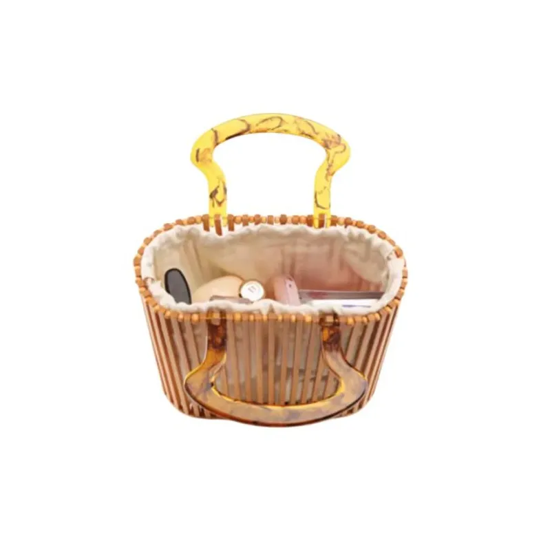 DEERE JACK Wooden Handbag Medium Size Women's Bamboo Woody Brown-8