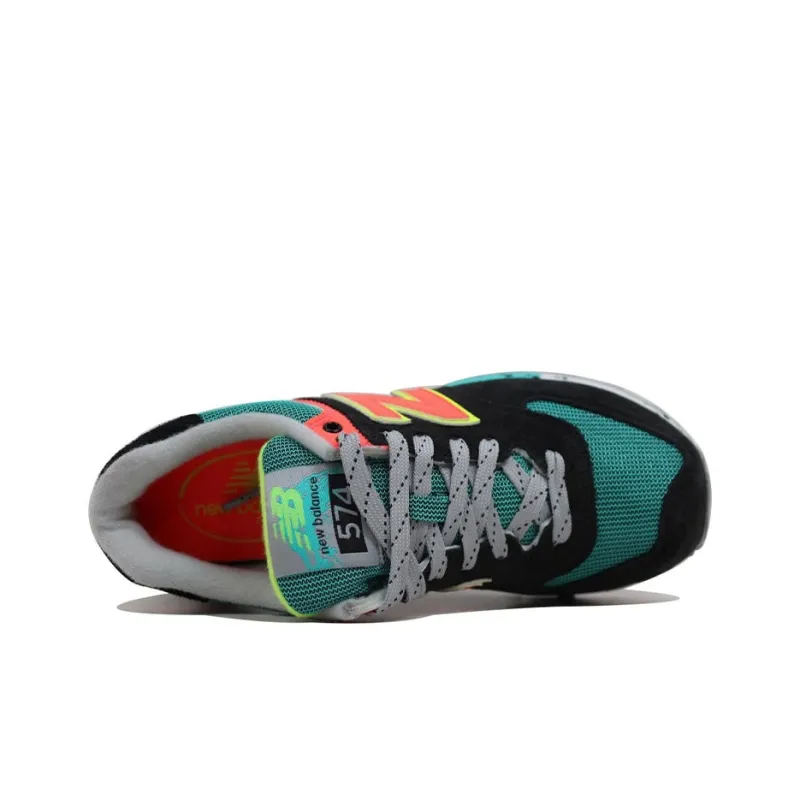 New Balance 574 'Black Neon Orange' Women's-2