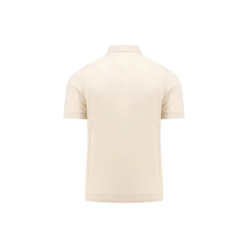 Brunello Cucinelli Short Sleeved Ribbed Knit Polo Shirt-1