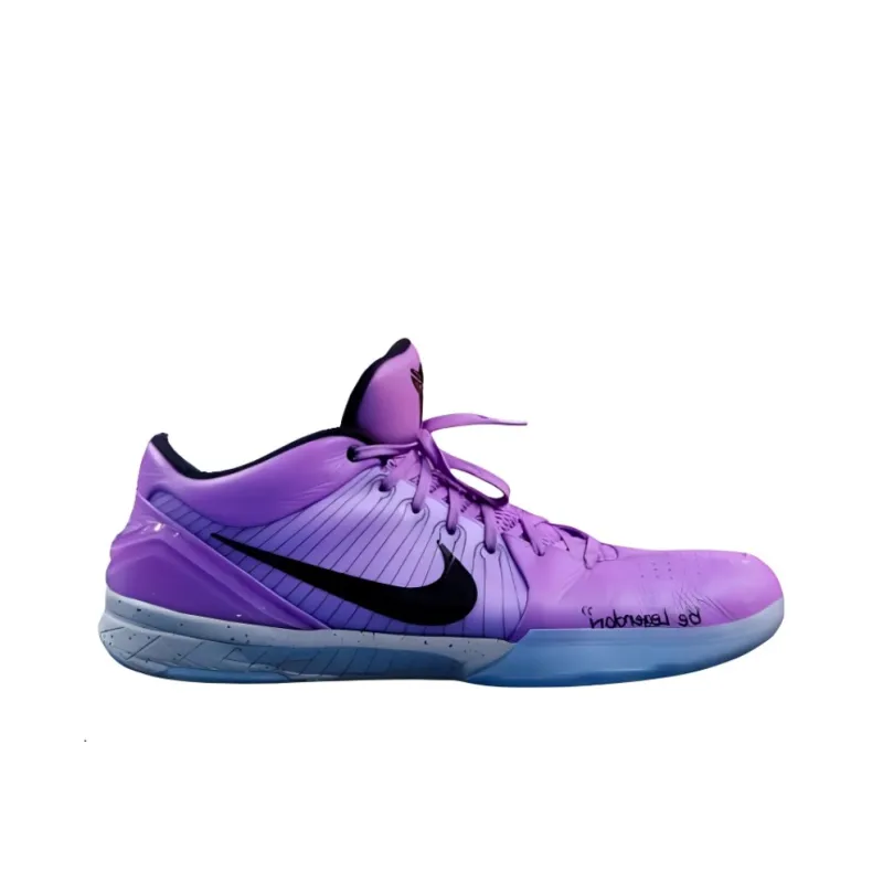 Nike Zoom Kobe 4 PE Cushioning, Slip Resistant, Abrasion Resistant, Rebound Low Top Basketball Shoes Men's Purple-1
