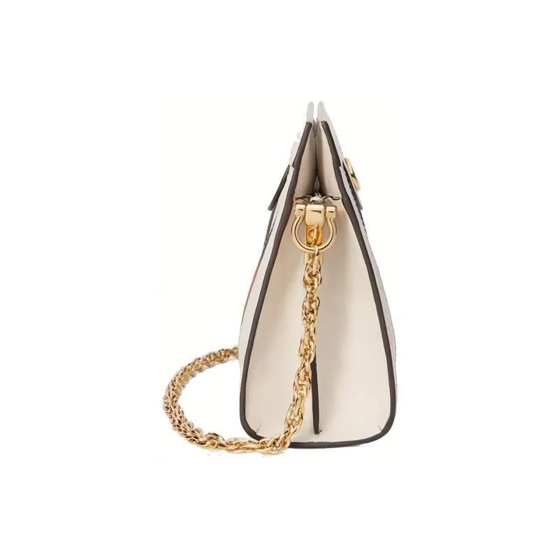 GUCCI Ophidia Leather Crossbody Bag, Shoulder Bag Women's White-3