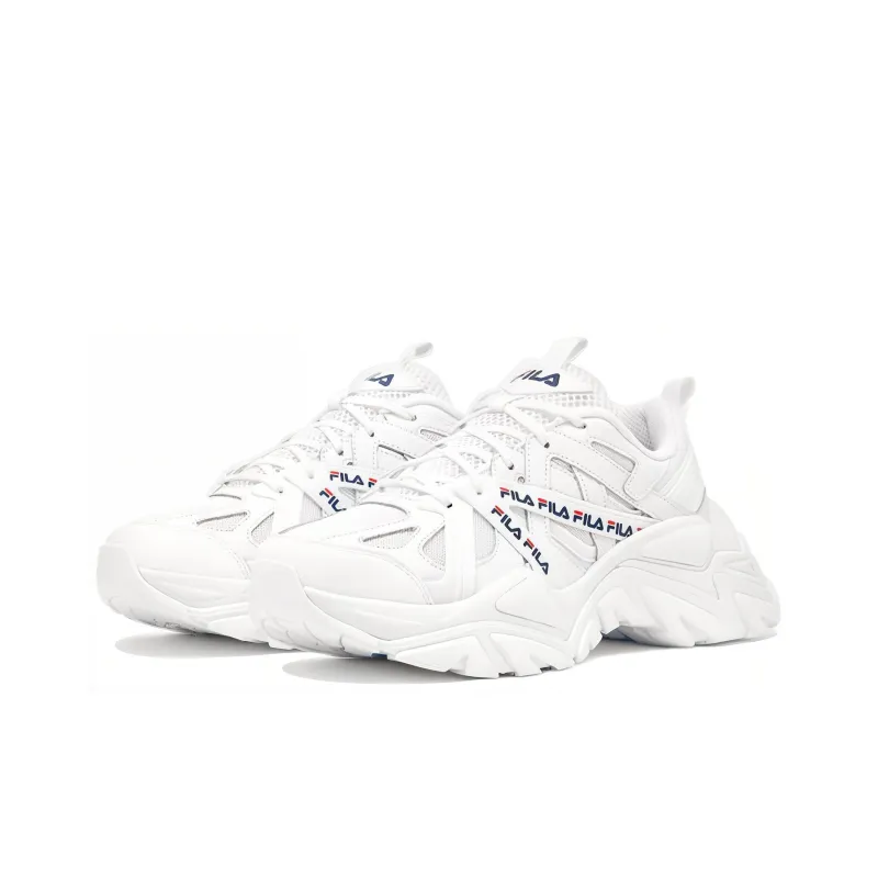 FILA Electrove Cushioning Anti-Slip And Wear-Resistant Low-Top Chunky Sneakers Unisex White-2