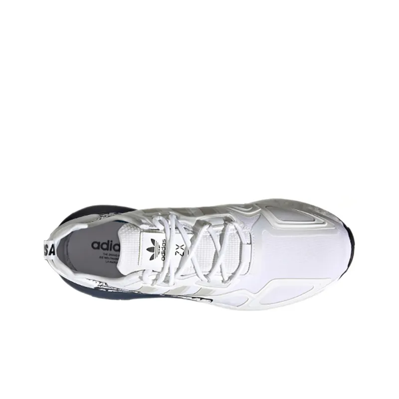 Adidas Zx 2K Boost Bold Logo Graphic White Navy-4