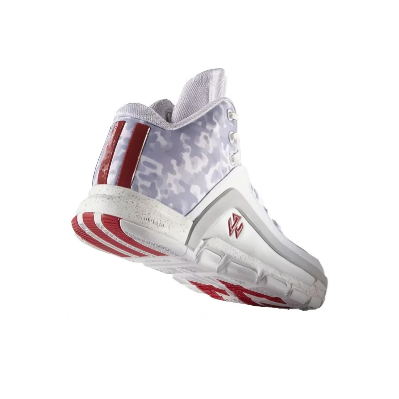Adidas J Wall 2 Breathable Mid Top Vintage Basketball Shoes Men's White Purple Red-3