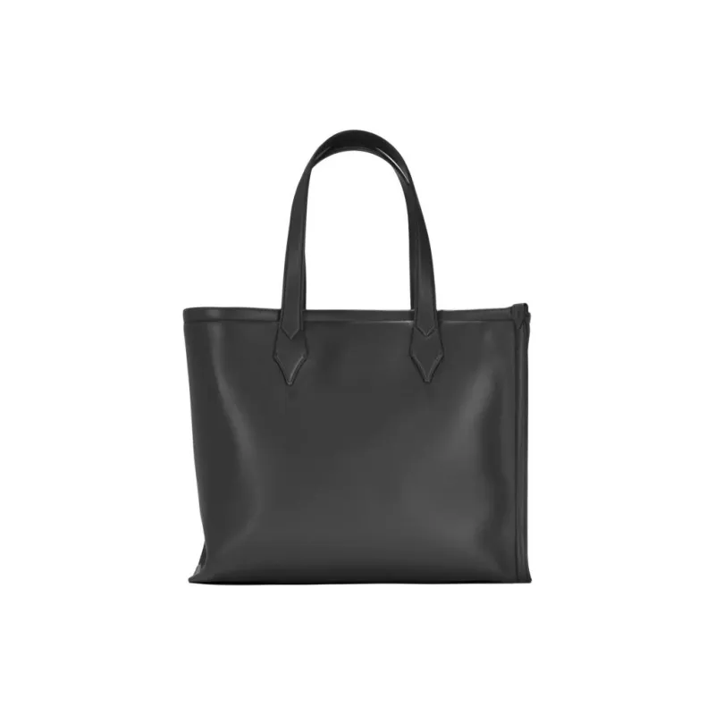 MONTBLANC Calfskin Tote Bag Shopping Bag Shoulder Bag Handbag Medium Size Men's Black-3