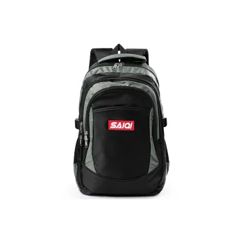 SAIQI Polyester Backpack Regular Men's Black/Gray