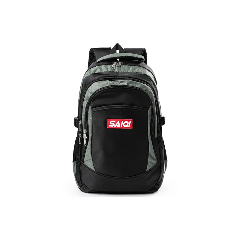 SAIQI Polyester Backpack Regular Men's Black/Gray-0