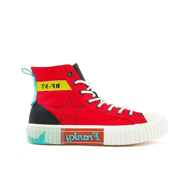 HAIZEIWANG x Kappa One Piece Wear Resistant High Top Skateboard Shoes Unisex Tang Red-1