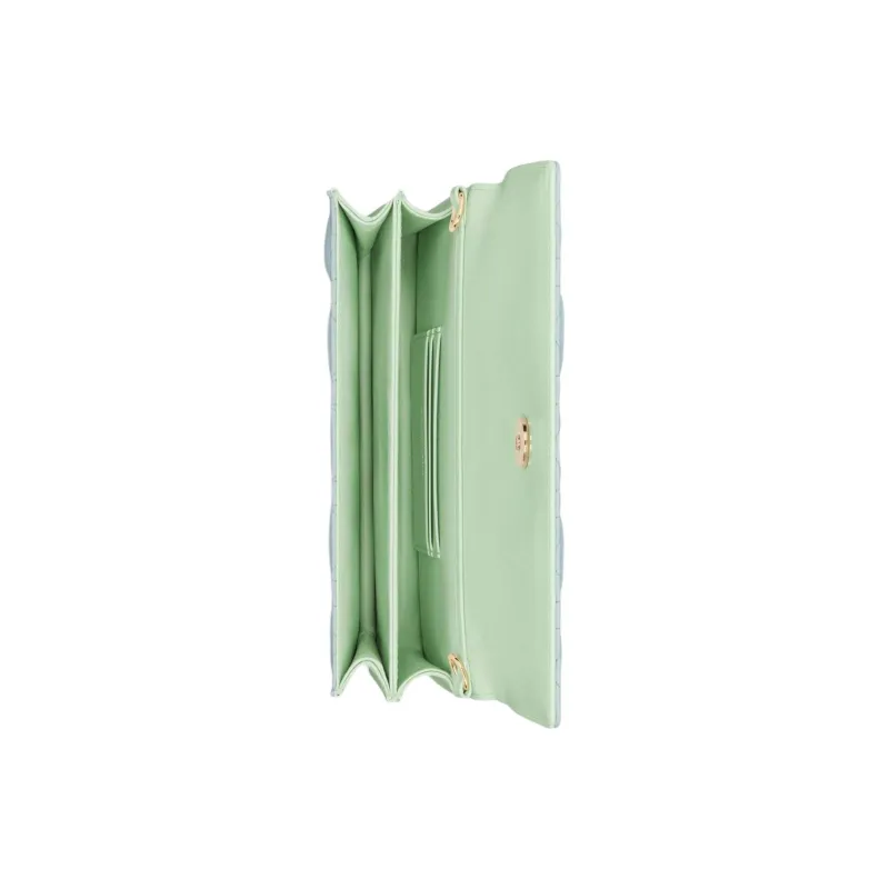 DIOR Wicker Pattern One Shoulder Handbag, Crossbody Bag Mini Women's Light Mint Green & Space Blue-4