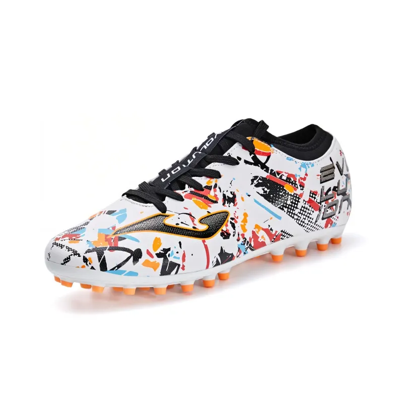 Joma Evolution MG Rubber Short Studs Artificial Ground Anti Slip Wear Resistant Soccer Shoes Men's White Black-1
