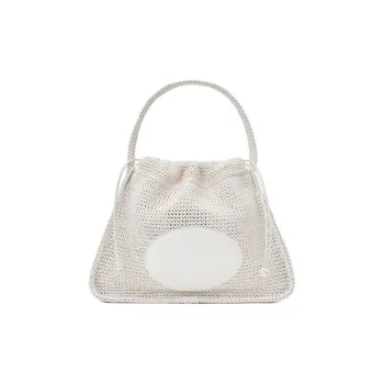 alexander wang Large Ryan Logo-patch Raffia Shoulder Bag
