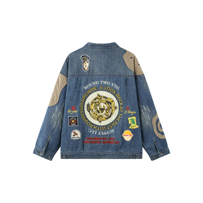 Round Two Denim Jacket Unisex Washed Blue-1