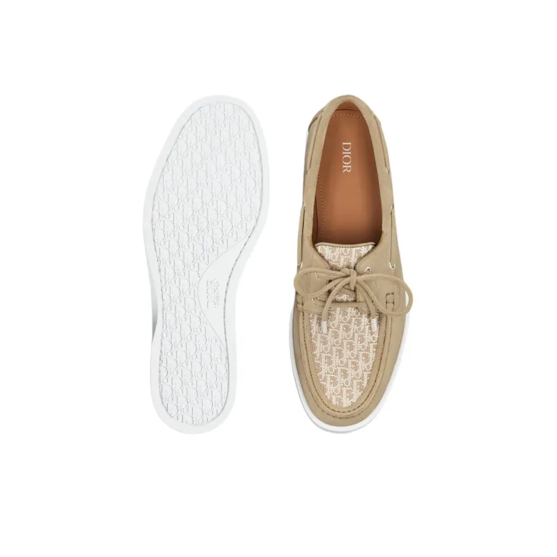 DIOR Granville OBLIQUE Boat Shoes Men's Brown-4