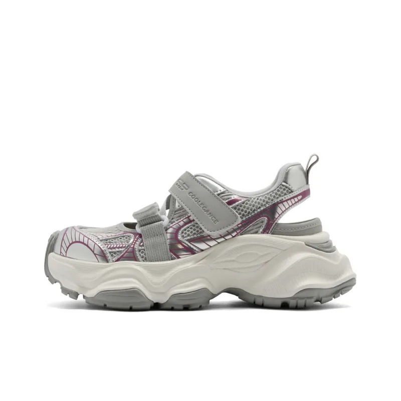 BELLE Low-Top Chunky Sneakers Women's 1Silver Gray-5