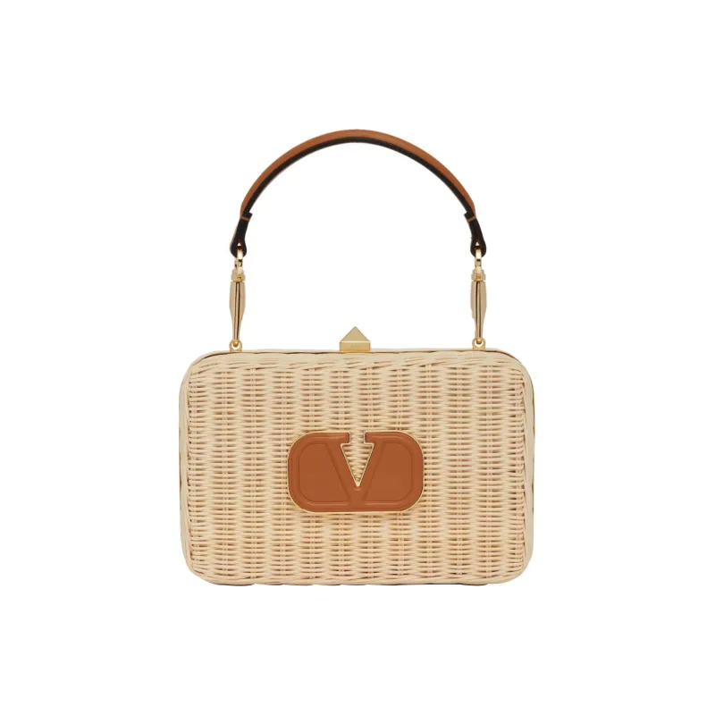 Valentino GARAVANI Straw Shoulder Bag Crossbody Bag Handbag Women's Beige-0