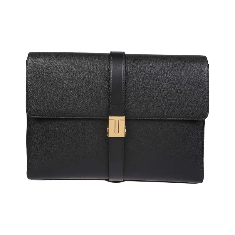 TOM FORD Goatskin Briefcase Clutch Men's Black-0