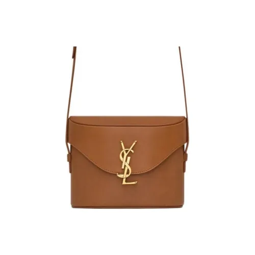 SAINT LAURENT Smooth Leather Crossbody Bag, Shoulder Bag Women's Brick