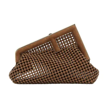 FENDI Fendi First Suede Shoulder Bag Crossbody Bag Handbag Small Size Women's Brown