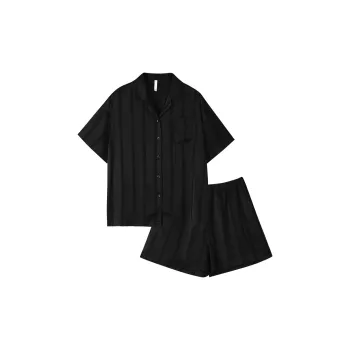 Same Language Pajama Set Women's Rose Black