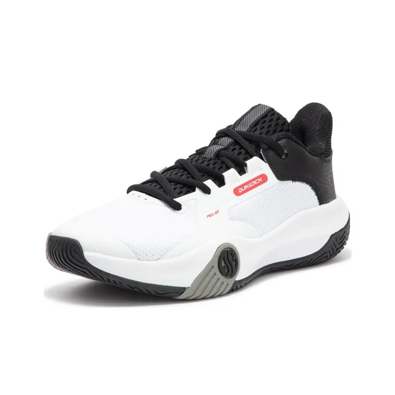 361° Abrasion Resistant Breathable Low Top Basketball Shoes Men's White Black-1