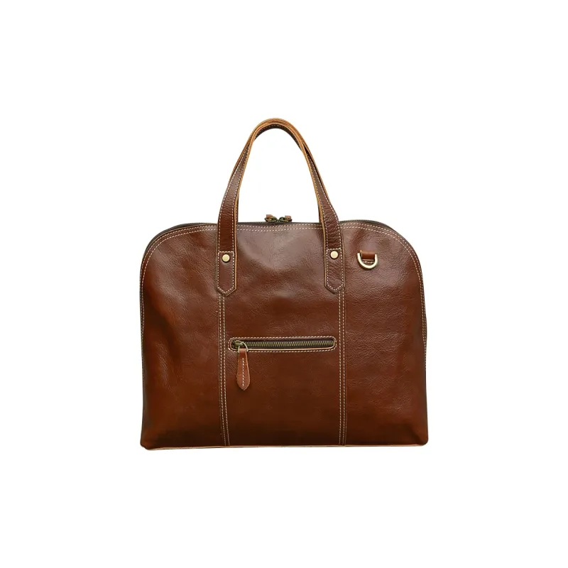 DOSRFINI Cow Leather Shoulder Bag, Crossbody Bag, Handbag, Briefcase Men's Brown/Black-3