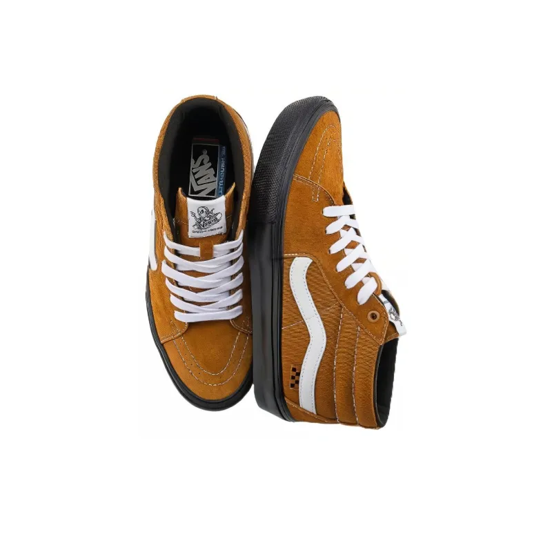 Vans Skate Grosso Pig Suede 'Brown Black White'-3