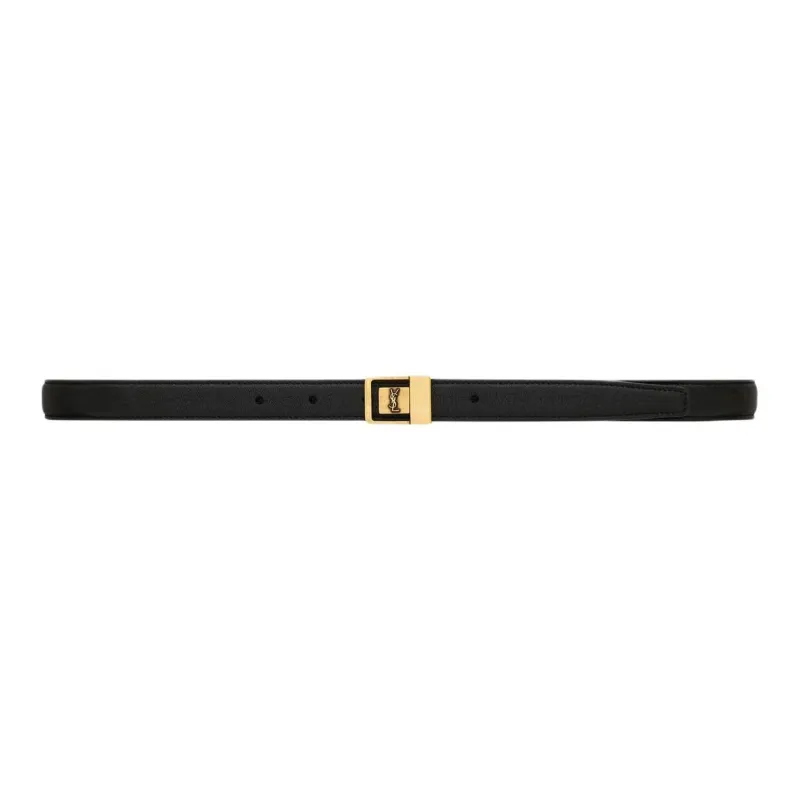 SAINT LAURENT La 66 Buckle Thin Belt-0