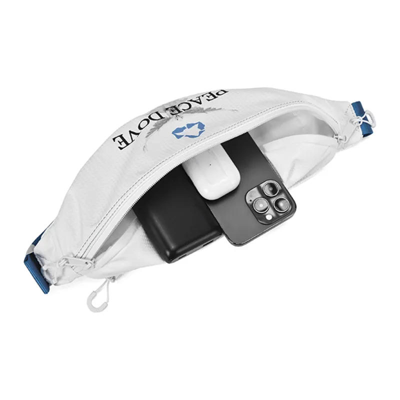 FINITE LOOP Recycled Material Shoulder Bag, Fanny Pack, Sling Bag, Crossbody Bag Regular Unisex White-3