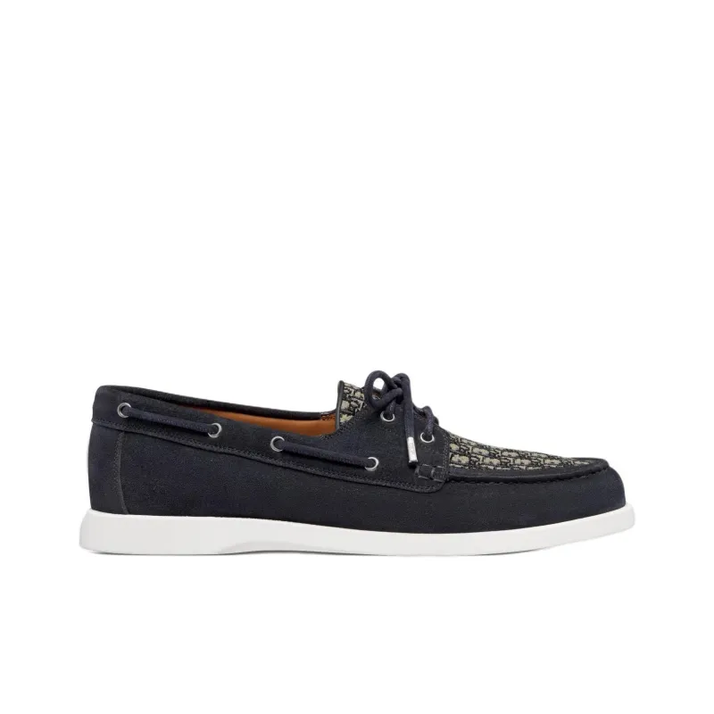 DIOR Granville Boat Shoes Men's Marine Blue-1