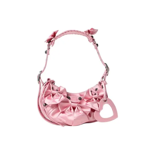 Balenciaga Satin Handbag Shoulder Bag Women's Pink