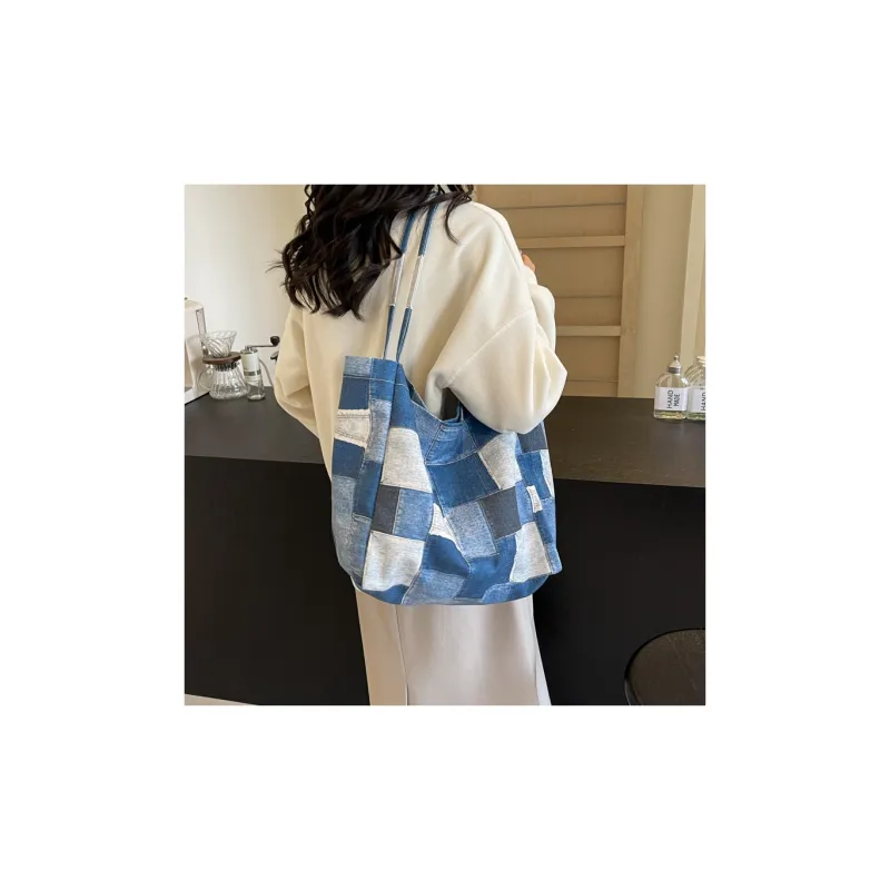 Gerlanx Canvas Canvas Bag Shoulder Bags Large Size Women's Blue Black Coffee-2