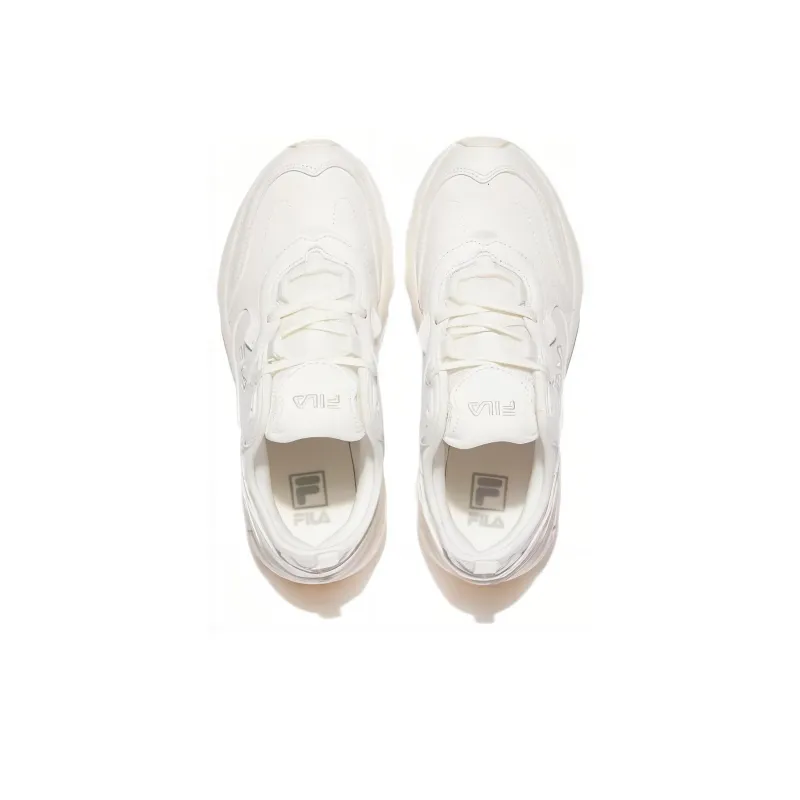 FILA Abrasion Resistant Breathable Low Top Running Shoes Unisex White Korean Style-3