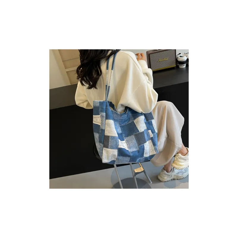 Gerlanx Canvas Canvas Bag Shoulder Bags Large Size Women's Blue Black Coffee-4