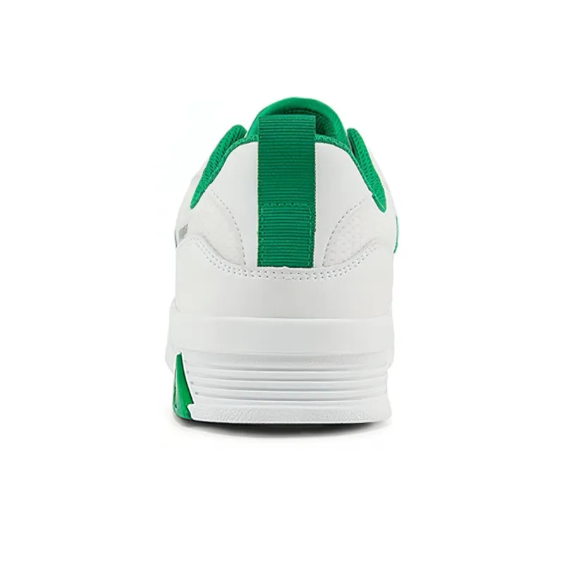 Kappa Anti-Slip Wear-Resistant Low-Top Skateboard Shoes Unisex White Green-3