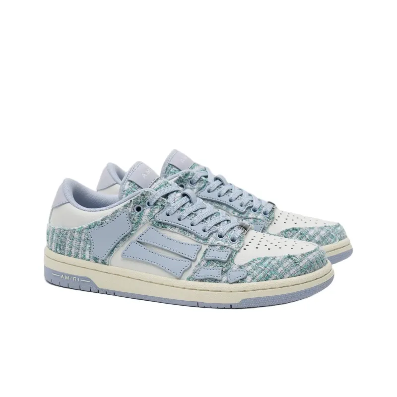 AMIRI Skel Top Low Top Skateboard Shoes Women's Gray Blue-2