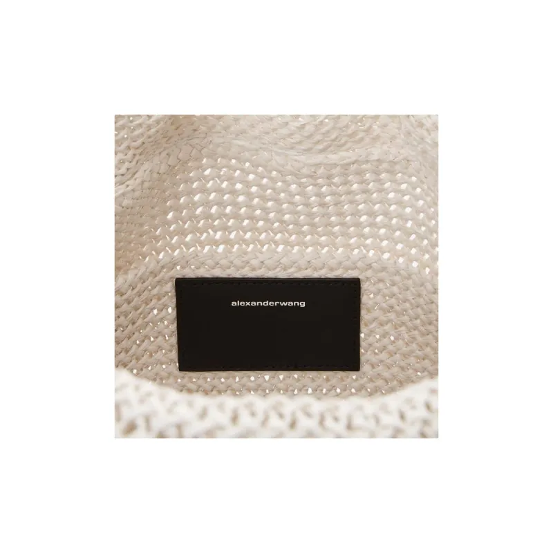 alexander wang Large Ryan Logo-patch Raffia Shoulder Bag-3