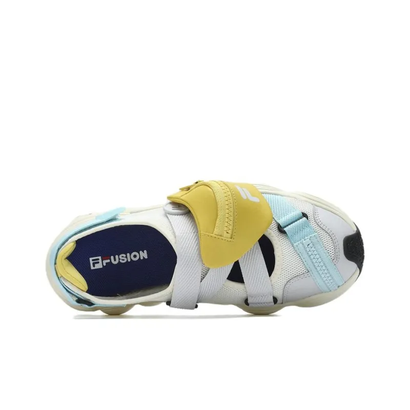 FILA FUSION TENACITY Beach Sandals Women's White Gray Yellow-3