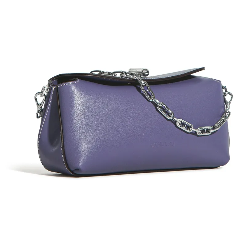 Cthulhu Cow Leather Detachable Chain Baguette Bag Medium Size Women's-3