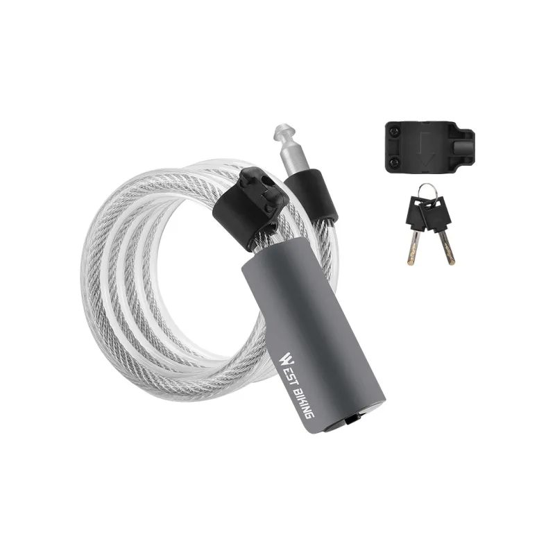 WEST BIKING Bicycle Cable Lock For Mountain And Road Bikes Anti Theft Bold Portable Key Lock Cycling Gear Cable Lock-6
