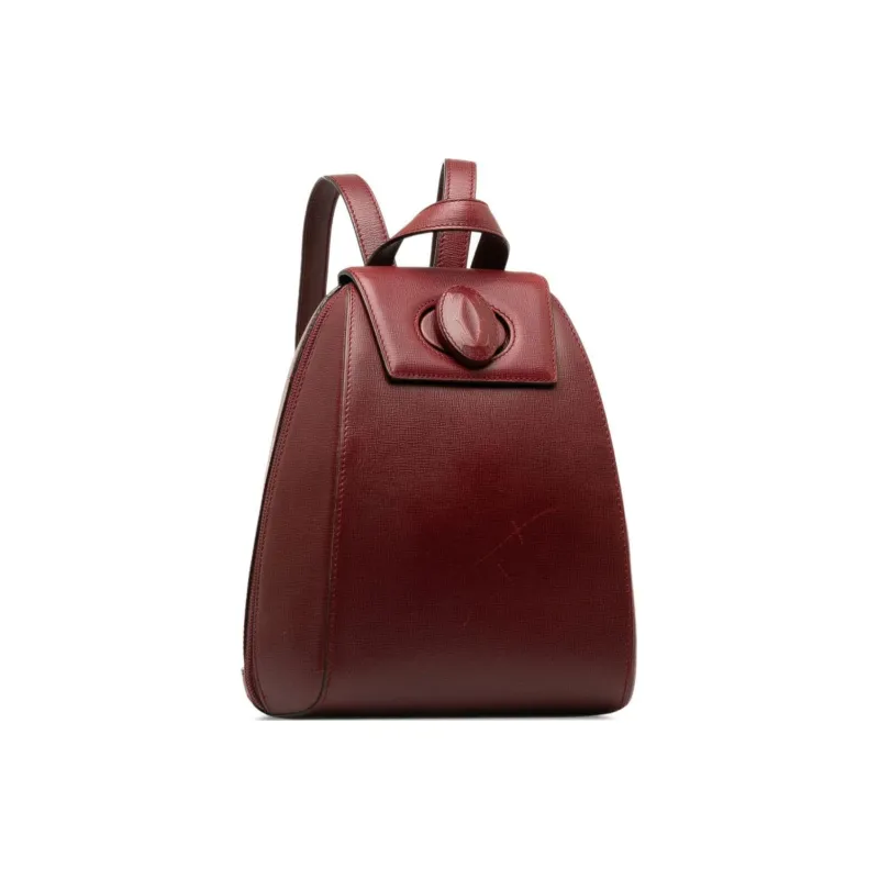 CARTIER Calfskin Backpack Unisex Burgundy-1