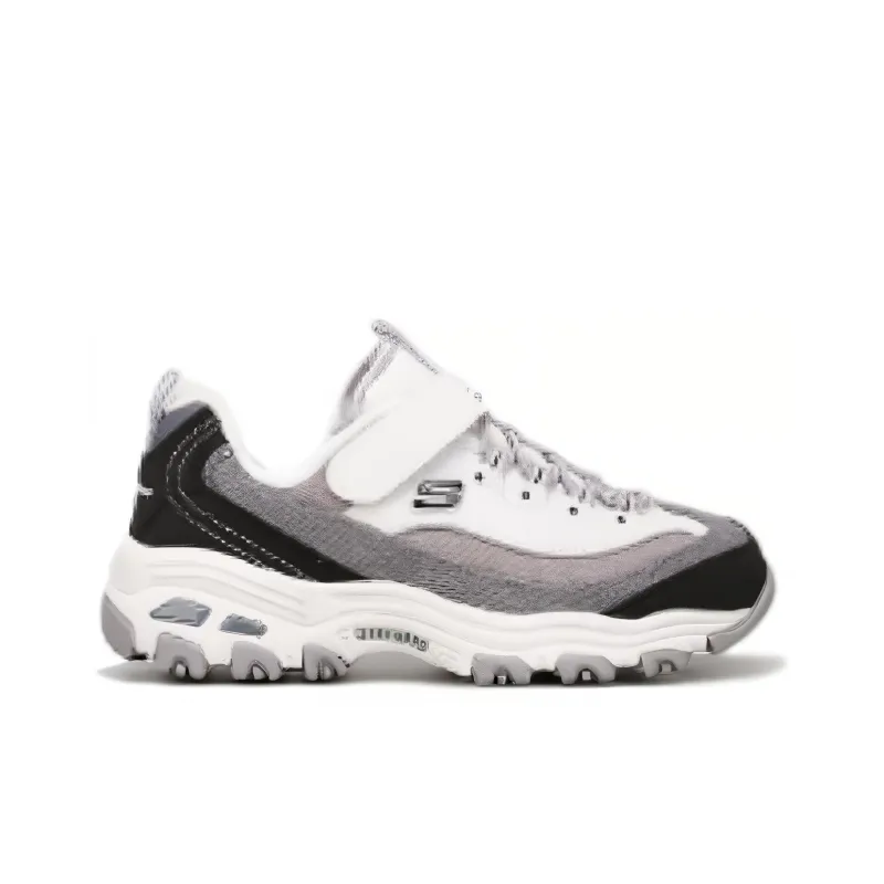 Skechers DLITES Cushioning Anti Slip And Wear Resistant Low Top Kids Lifestyle Shoes Black White Teenagers-1