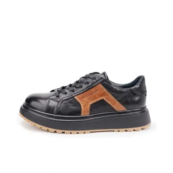 Brounvanm Casual Shoes Men Low-Top Black & Brown