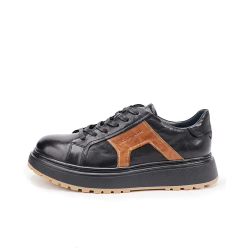 Brounvanm Casual Shoes Men Low Top Black & Brown