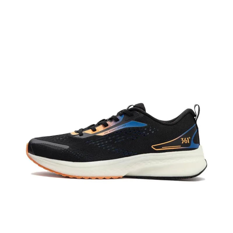 361° Anti Slip Wear Resistant Low Top Running Shoes Men's Black Orange-0