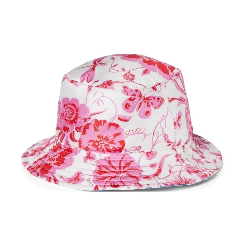 GUCCI Canvas Bucket Hats Women's Pink/Blue-3