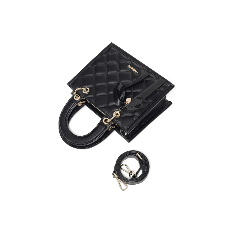 MILLIE'S Cow Leather With Synthetic Leather Handbag Regular Women's Athenian Black-6