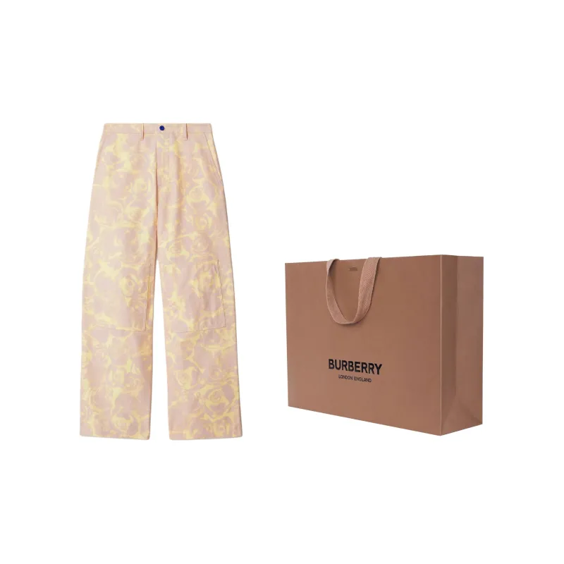 Burberry Rose-Printed High Waist Straight-Leg Trousers-2