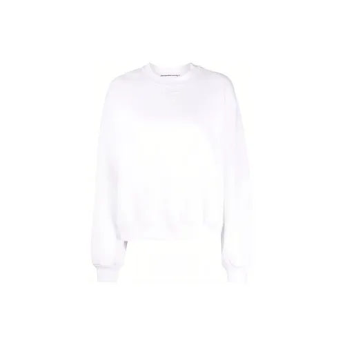alexander wang Wmns FW21 Letter Logo Round-neck Sweatshirt White Female