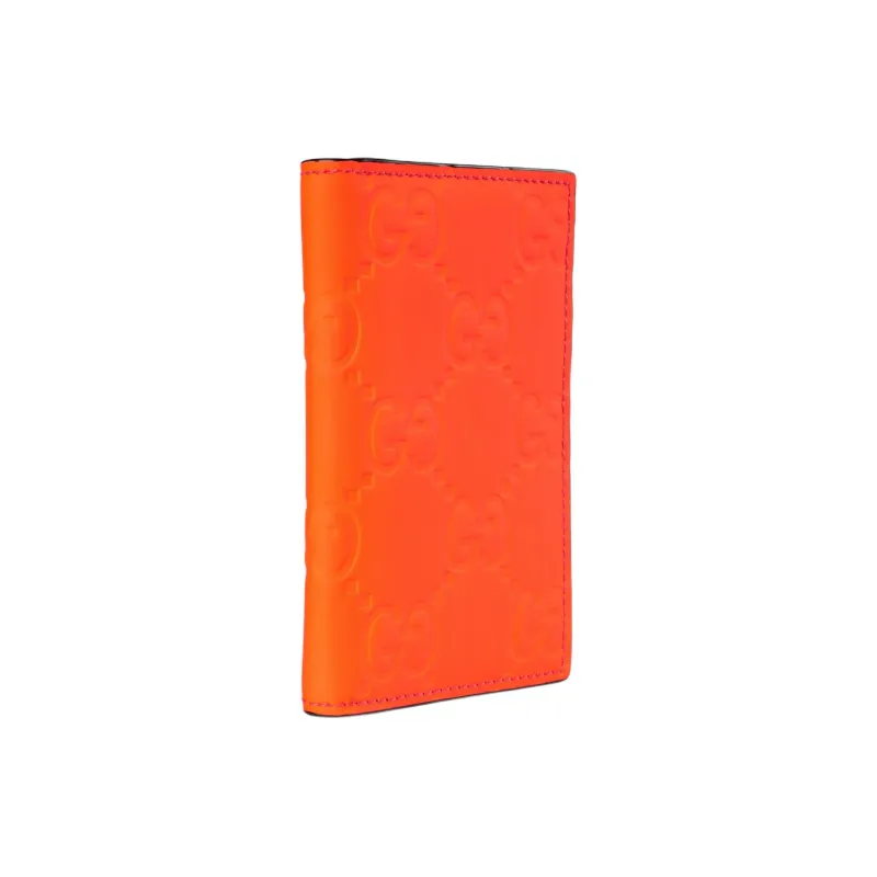 GUCCI Leather Card Holder Men's Orange-1