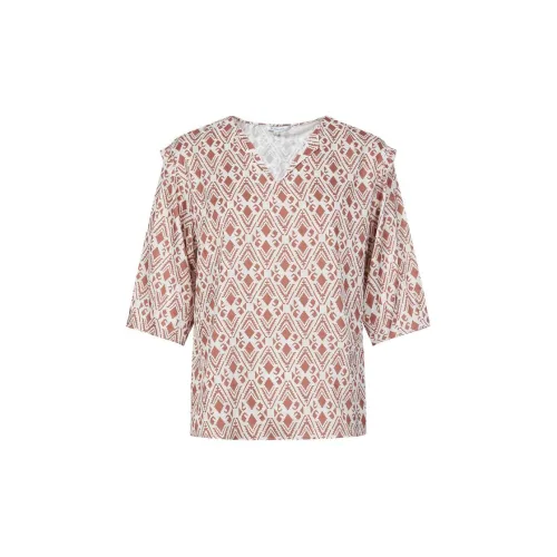 JZ. ANNAKRO T-Shirts Women's Floral Orange Red